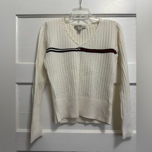 Women’s Vintage Tommy Hilfiger Cream Long Sleeve Sweater Size Medium